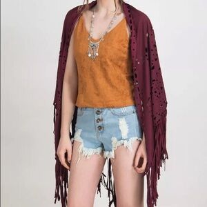 NWT vegan suede burgundy wrap perfect for #festival season OSFM